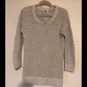 Lucky sweater in medium. Oatmeal color. Lace up in back.